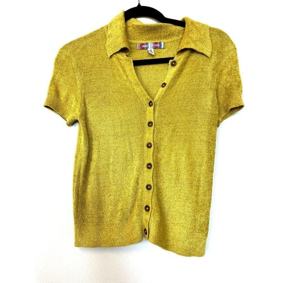 Urban Outfitters Short Sleeve  Button Up Sweater XS - Picture 1 of 11